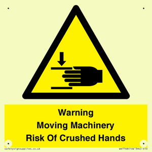 WV7768: Warning Moving Machinery Risk Of Crushed Hands