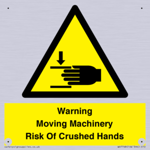 WV7768: Warning Moving Machinery Risk Of Crushed Hands
