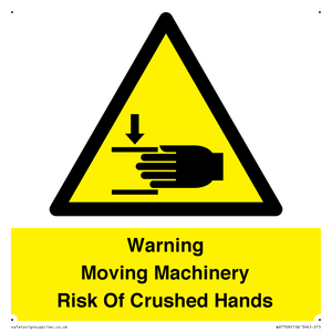 WV7768: Warning Moving Machinery Risk Of Crushed Hands