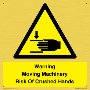 WV7768: Warning Moving Machinery Risk Of Crushed Hands