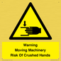 WV7768: Warning Moving Machinery Risk Of Crushed Hands