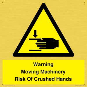WV7768: Warning Moving Machinery Risk Of Crushed Hands