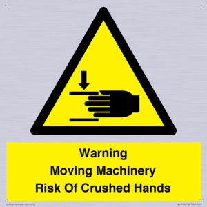 WV7768: Warning Moving Machinery Risk Of Crushed Hands
