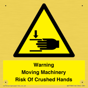 WV7768: Warning Moving Machinery Risk Of Crushed Hands