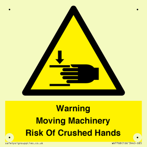 WV7768: Warning Moving Machinery Risk Of Crushed Hands