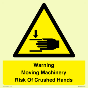 WV7768: Warning Moving Machinery Risk Of Crushed Hands