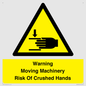 WV7768: Warning Moving Machinery Risk Of Crushed Hands