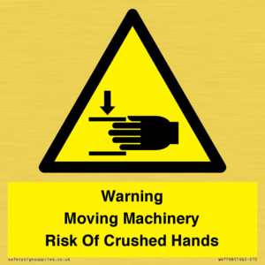 WV7768: Warning Moving Machinery Risk Of Crushed Hands