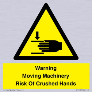 WV7768: Warning Moving Machinery Risk Of Crushed Hands