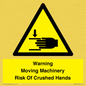 WV7768: Warning Moving Machinery Risk Of Crushed Hands