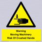 WV7768: Warning Moving Machinery Risk Of Crushed Hands