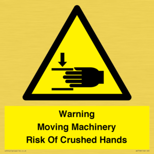 WV7768: Warning Moving Machinery Risk Of Crushed Hands