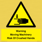 WV7768: Warning Moving Machinery Risk Of Crushed Hands