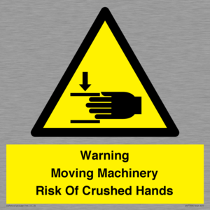WV7768: Warning Moving Machinery Risk Of Crushed Hands