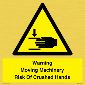 WV7768: Warning Moving Machinery Risk Of Crushed Hands