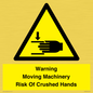 WV7768: Warning Moving Machinery Risk Of Crushed Hands