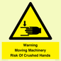 WV7768: Warning Moving Machinery Risk Of Crushed Hands