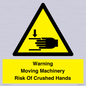 WV7768: Warning Moving Machinery Risk Of Crushed Hands