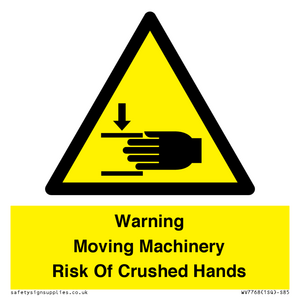 WV7768: Warning Moving Machinery Risk Of Crushed Hands