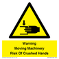 WV7768: Warning Moving Machinery Risk Of Crushed Hands