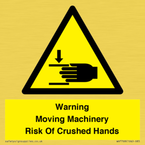 WV7768: Warning Moving Machinery Risk Of Crushed Hands