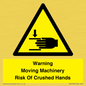 WV7768: Warning Moving Machinery Risk Of Crushed Hands