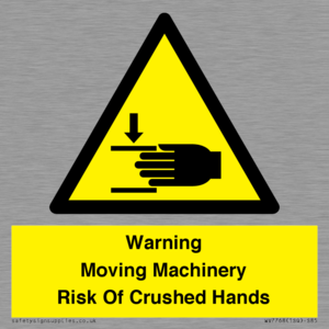 WV7768: Warning Moving Machinery Risk Of Crushed Hands