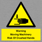 WV7768: Warning Moving Machinery Risk Of Crushed Hands