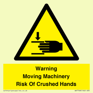 WV7768: Warning Moving Machinery Risk Of Crushed Hands