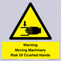 WV7768: Warning Moving Machinery Risk Of Crushed Hands