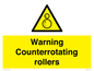 WV7769: Warning Counterrotating rollers