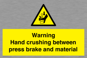 WV7770: Warning Hand crushing between press brake and material