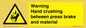 WV7770: Warning Hand crushing between press brake and material