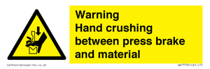 WV7770: Warning Hand crushing between press brake and material
