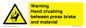 WV7770: Warning Hand crushing between press brake and material