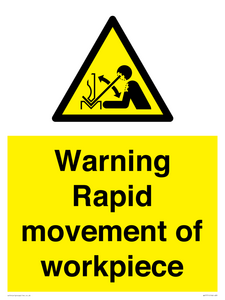 WV7771: Warning Rapid movement of workpiece