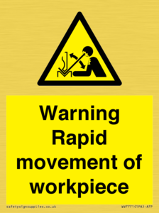 WV7771: Warning Rapid movement of workpiece