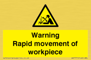 WV7771: Warning Rapid movement of workpiece