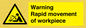 WV7771: Warning Rapid movement of workpiece