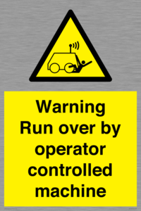 WV7773: Warning run over by operator controlled machine