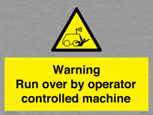 WV7773: Warning run over by operator controlled machine