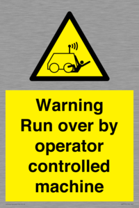 WV7773: Warning run over by operator controlled machine