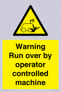 WV7773: Warning run over by operator controlled machine