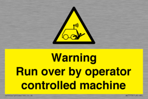 WV7773: Warning run over by operator controlled machine