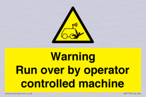 WV7773: Warning run over by operator controlled machine