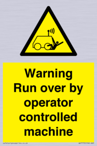 WV7773: Warning run over by operator controlled machine
