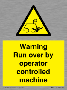 WV7773: Warning run over by operator controlled machine