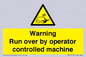WV7773: Warning run over by operator controlled machine