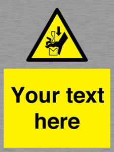 WV7788: Custom warning hand crushing between press brake tool