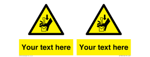 WV7788: Custom warning hand crushing between press brake tool